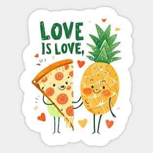 Love is Love: Hawaiian Pizza Dance Party Sticker